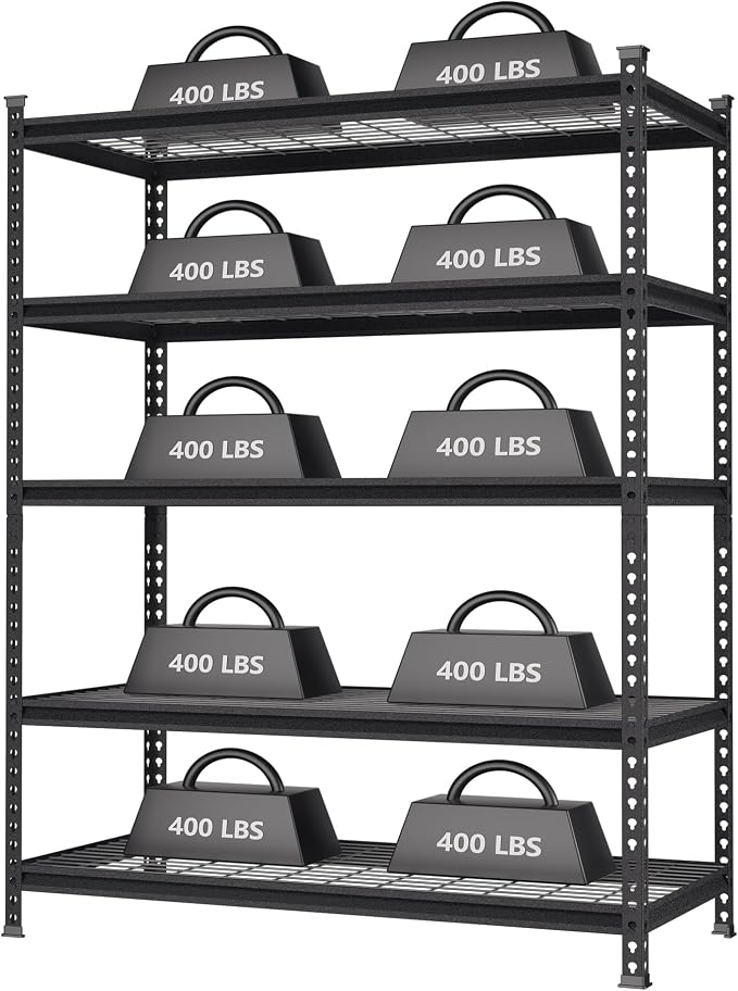 WORKPRO 5-Tier Metal Storage Shelving Unit, 48”W x 24”D x 72”H, Adjustable by WORKPRO
