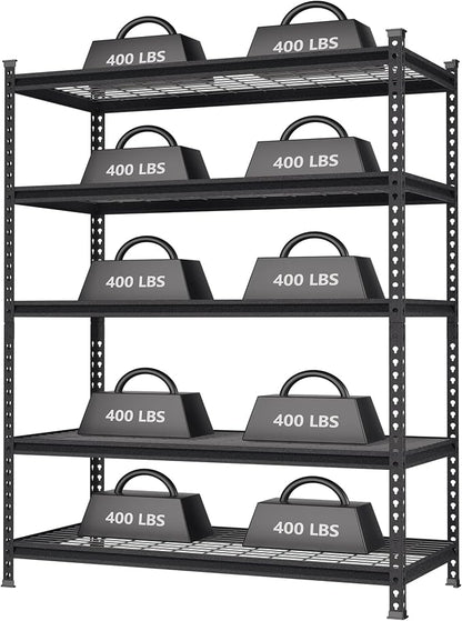 WORKPRO 5-Tier Metal Storage Shelving Unit, 48”W x 24”D x 72”H, Adjustable by WORKPRO
