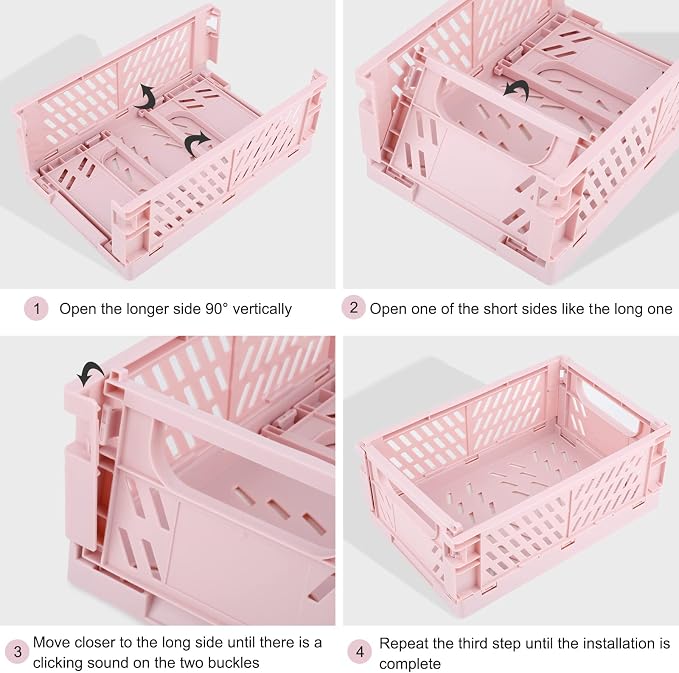 Plastic Baskets for Desk Organizing, Drawer Organizer, 2 Medium+2 Small Durable - Image 3