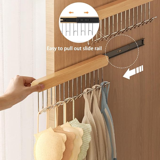 12 inch valet rods for closets, pull-out wardrobe pole for hanging clothes - Image 2