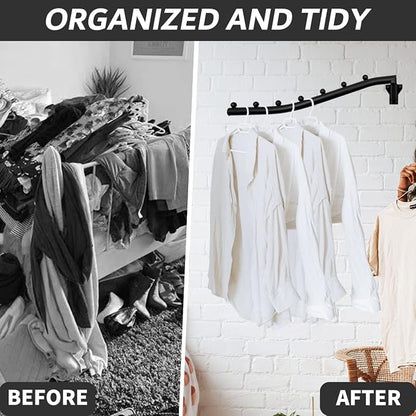 Folding Clothes Hanger Rack Swing Arm Hook Holder Clothing Hanging Garment - Image 6