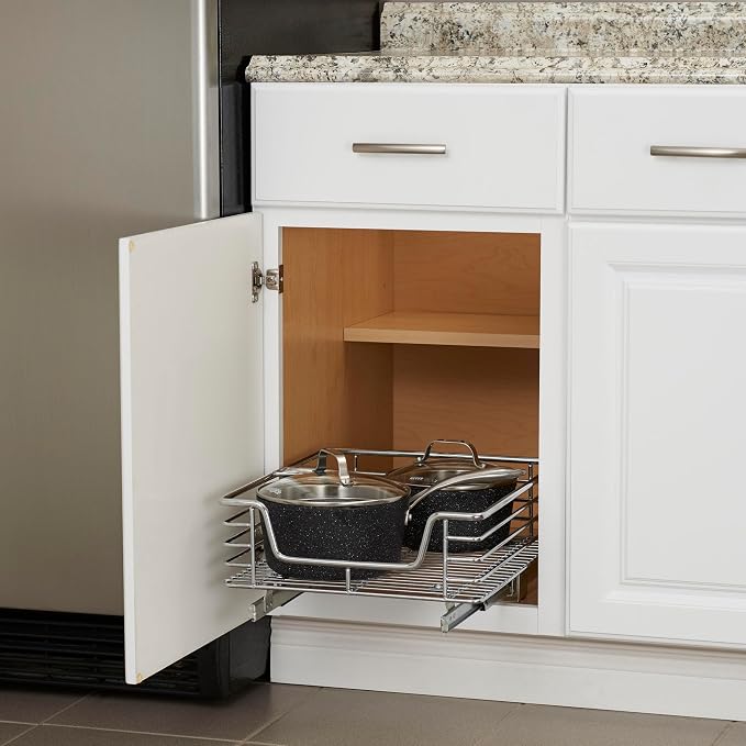 Household Essentials Chrome-Plated Steel Pull-Out Organizer - Image 2