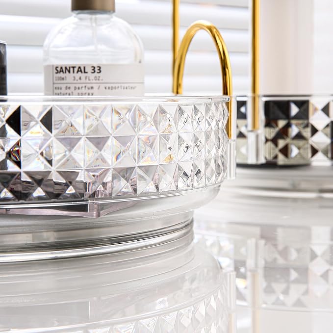 Fangoo 3 Tiers Clear Rotating Makeup Organizer - Image 3