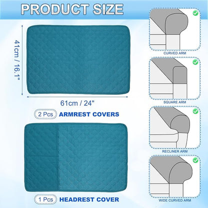 uxcell 3 PCS Armrest Covers, Couch Arm Cover Furniture Protect Slide Recliner - Image 2