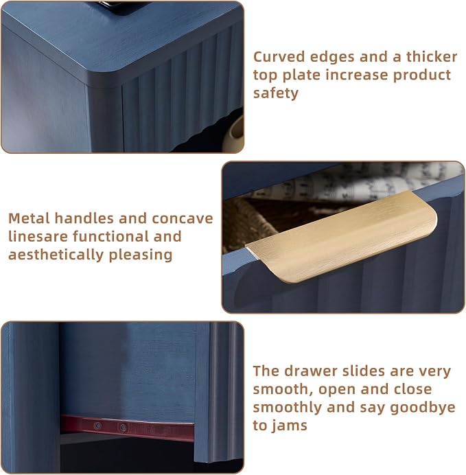 LEYAOYAO 31" Wide Fluted Nightstand - Image 5