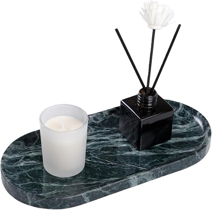 Emerald Green Marble Tray | Bathroom Jewelry Organizer | Spa-Quality Perfume by Unknown