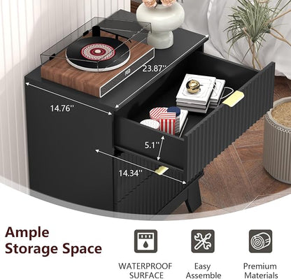 Fluted Dresser for Bedroom, 3 Drawer Dresser for Closet, Storage Cabinet and - Image 6