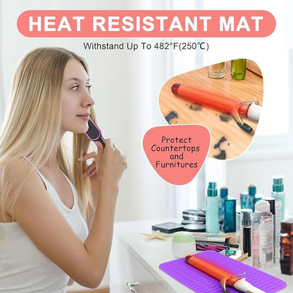 Plus Size Silicone Heat Resistant Mat, Portable Travel Hot Tools Pad Cover - Image 2