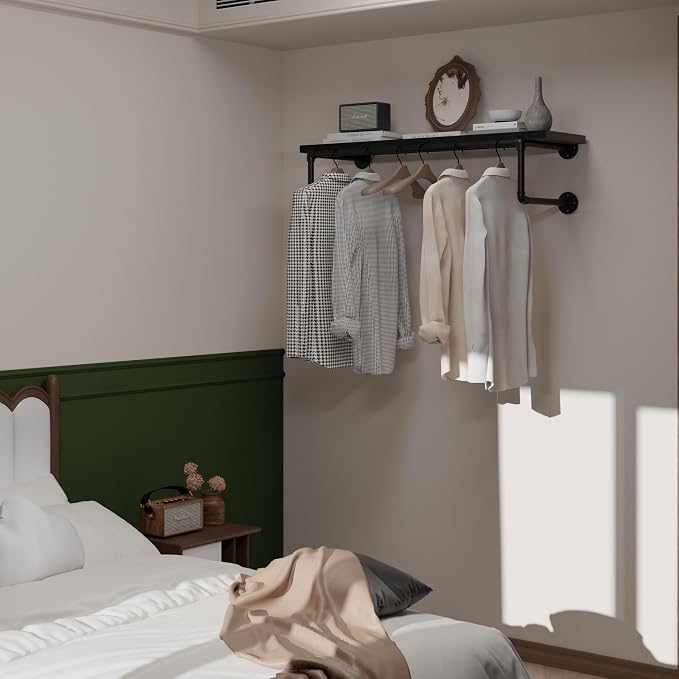 Clothes Rack 36in, Wall Mounted Garment Racks - Image 3