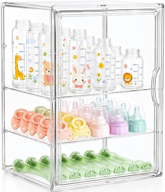 Baby Bottle Storage Organizer, Large 3 Tier Acrylic Bottle Storage Organizer by Providinglifelongserviceforyourbetterlife