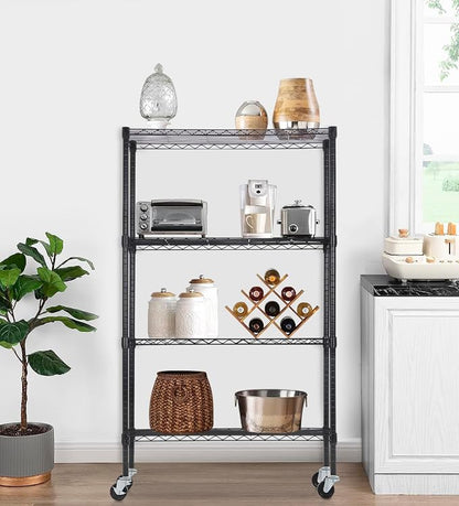 PayLessHere | 4-Tier Wire Shelf | 36"x14"x62" | Black | Adjustable Racks | - Image 4