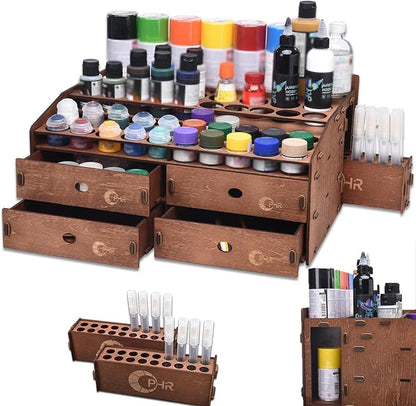 Paint Organizer Rack, Wooden Paint Holder by OPHIR