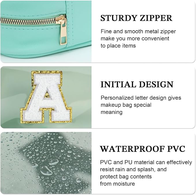 YOOLIFE Initial Make Up Bag Travel Toiletry Bag - Image 6