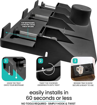 Modern Innovations Large Black Bedside Shelf - Image 3