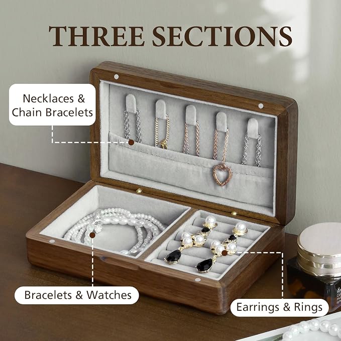 LadyRosian Wooden Small Jewelry Box - Image 3