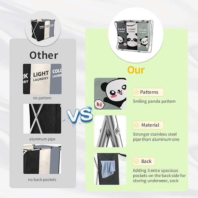 Nicesail Laundry Hamper 3 Section - Image 3