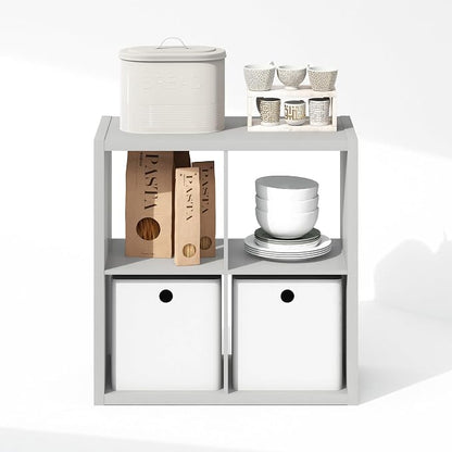 Furinno Cubic Extra Thick 4-Cube Closet Organizers and Storage, Light Grey | - Image 6