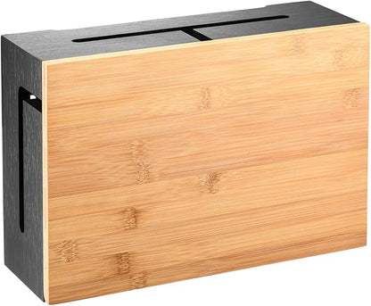 Bamboo Cable Management Box by Kos+Design