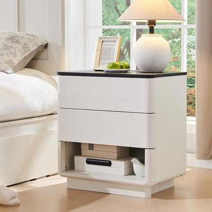 ACCOHOHO Nightstand with Charging Station, Large Modern End Table by ACCOHOHO