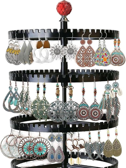 6-story rotating earring rack storage rack, adjustable plastic pendant display - Image 4