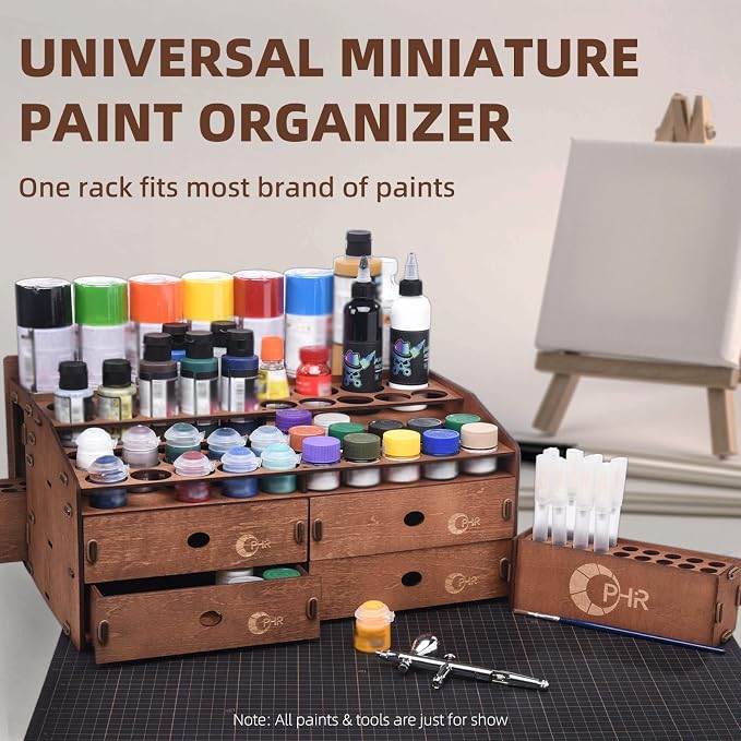 Paint Organizer Rack, Wooden Paint Holder - Image 2
