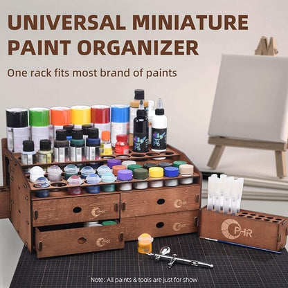 Paint Organizer Rack, Wooden Paint Holder - Image 2