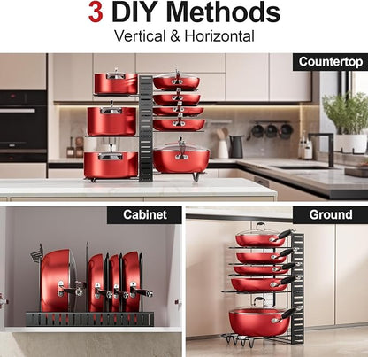 MUDEELA 8-Tier Pots and Pans Organizer under Cabinet, 16.61" Height Light Duty - Image 3