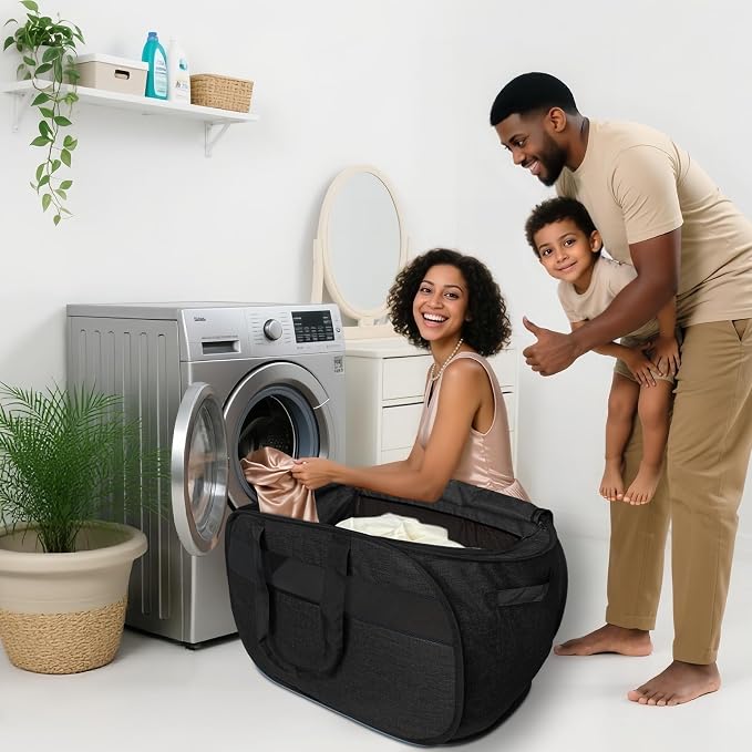 100L Extra Large Mesh Pop Up Laundry Hamper - Image 2