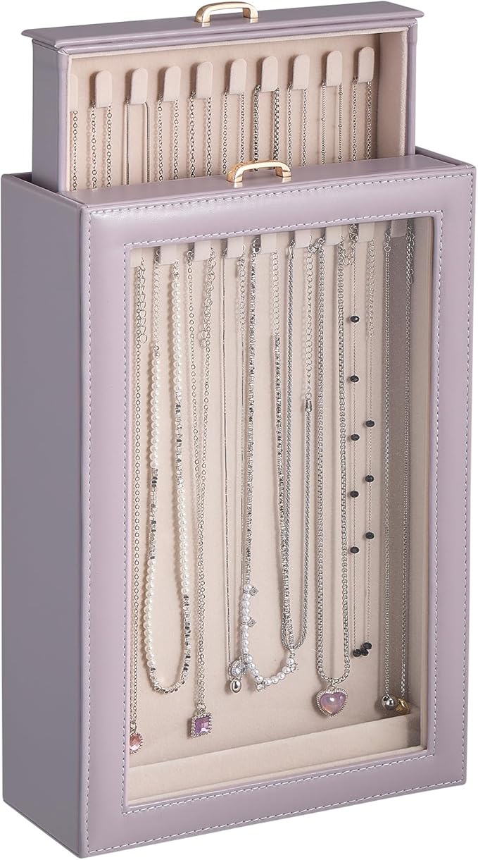 Lolalet Necklace Organizer Box, 2-Layer Jewelry Storage Boxes by Lolalet