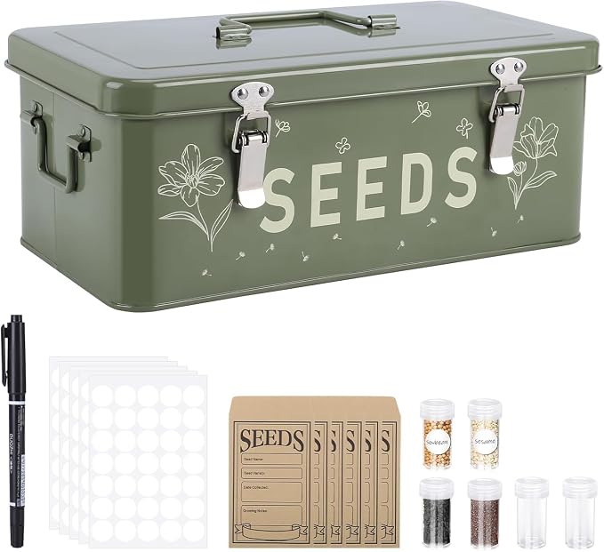 Seed Storage Organizer, Seed Saving Box by Cinpode