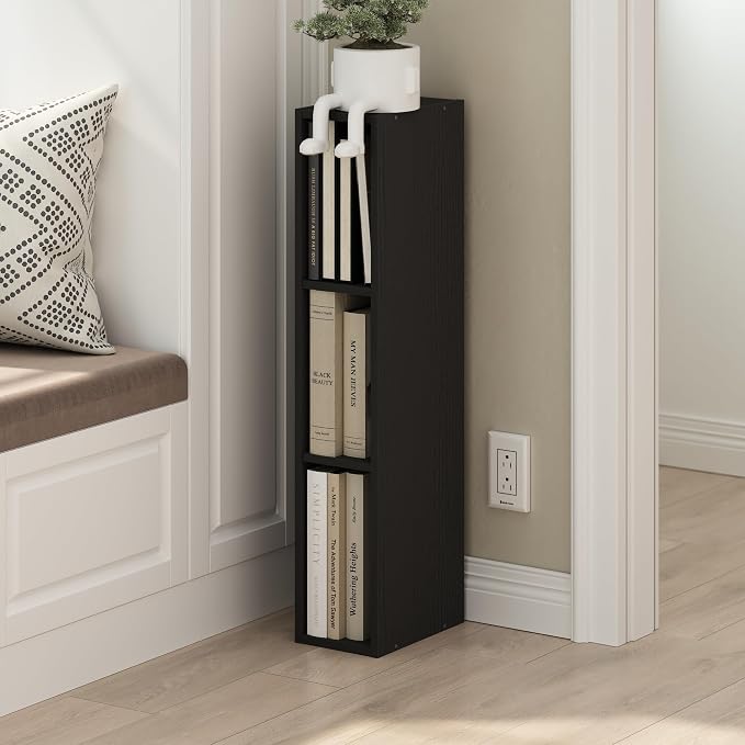 Furinno Fulda Book Shelf, 3-Tier Narrow Bookshelf, Bookcase - Image 2