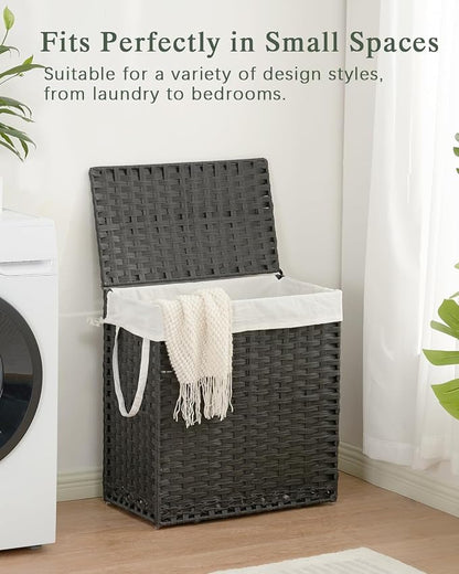 Laundry Hamper with Lid Wicker Laundry Basket 112 L Laundry Hampers Handwoven - Image 7
