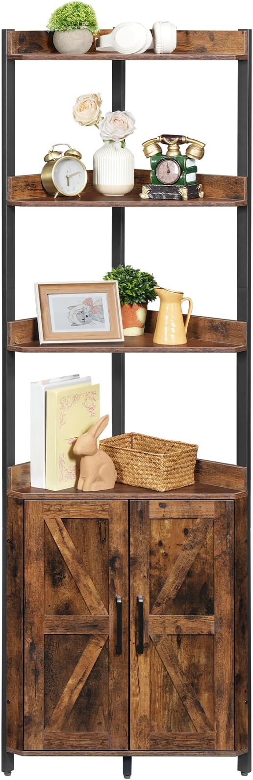 HOOBRO Corner Shelf with Storage, Tall Corner Cabinet, 5-Tier Bookshelf Stand by HOOBRO