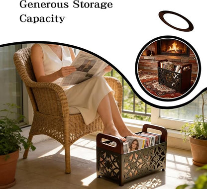 Magazine Holder Floor, Magazine Holder – Wooden & Metal Decorative Magazines - Image 5