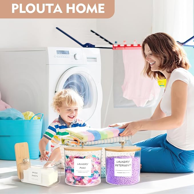 3 Pack Laundry Room Organization Storage Containers, Plastic Clear Laundry Pods - Image 5