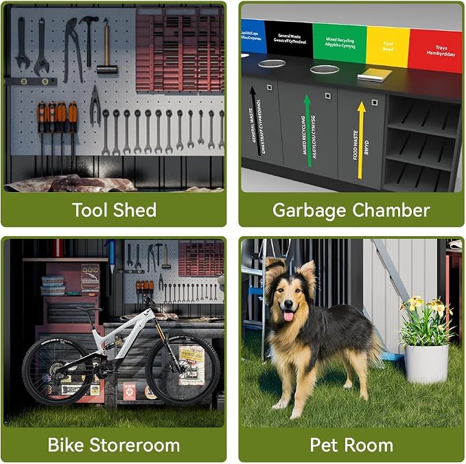 COMHOMA Shed Outdoor Storage Shed Metal, Lockable Doors Tool Sheds - Image 7