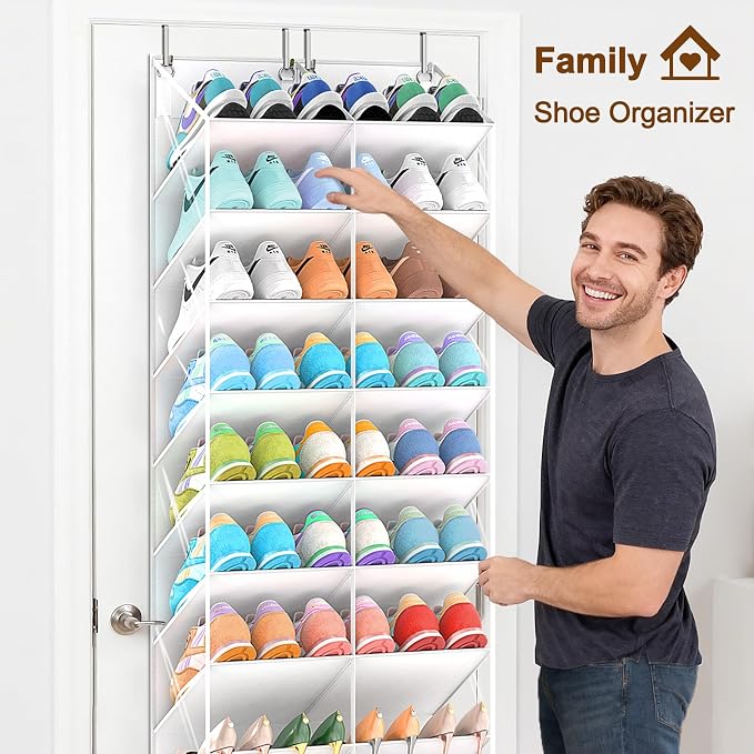 30 Pairs Over the Door Shoe Organizer, 10-Tier Door Shoes Rack Storage - Image 4