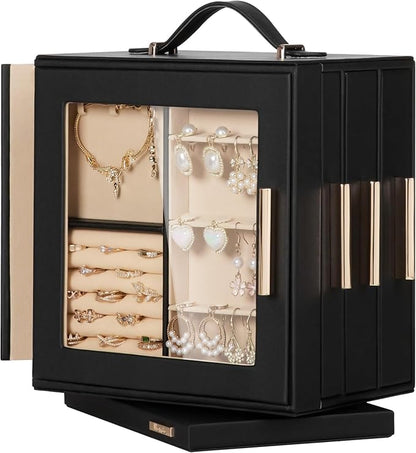 Homde Christmas Gifts Jewelry Box 360° Rotating, Necklace Earring Organizer by Homde