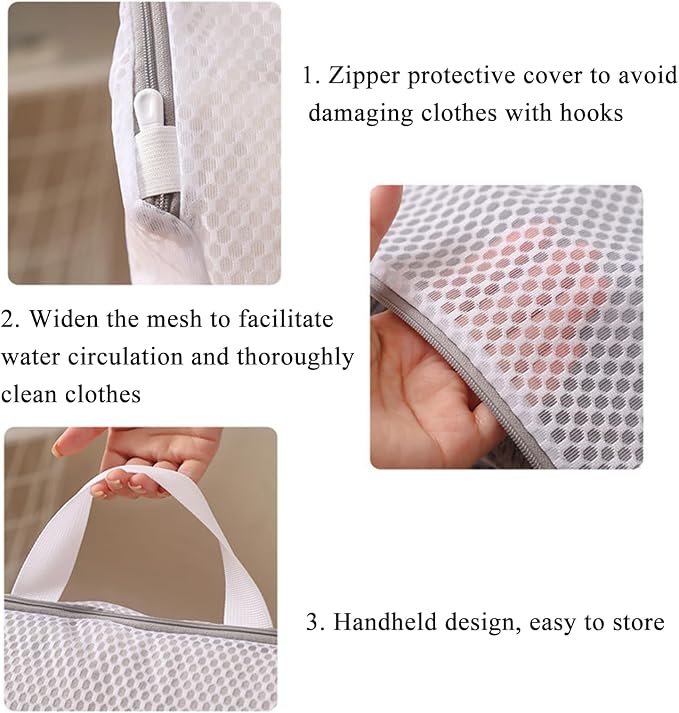 Mesh Laundry Bags for Delicates Reusable Durable Laundry Mesh Wash Bags Large - Image 3