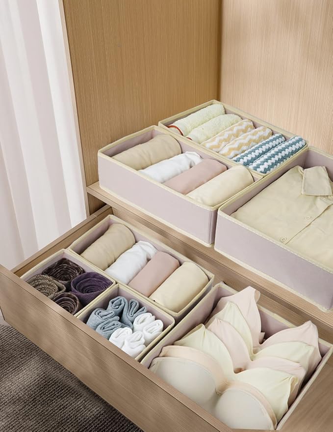 Fordonral 12 Pack Drawer Organizer Clothes, Foldable Fabric Dresser Organizer - Image 4