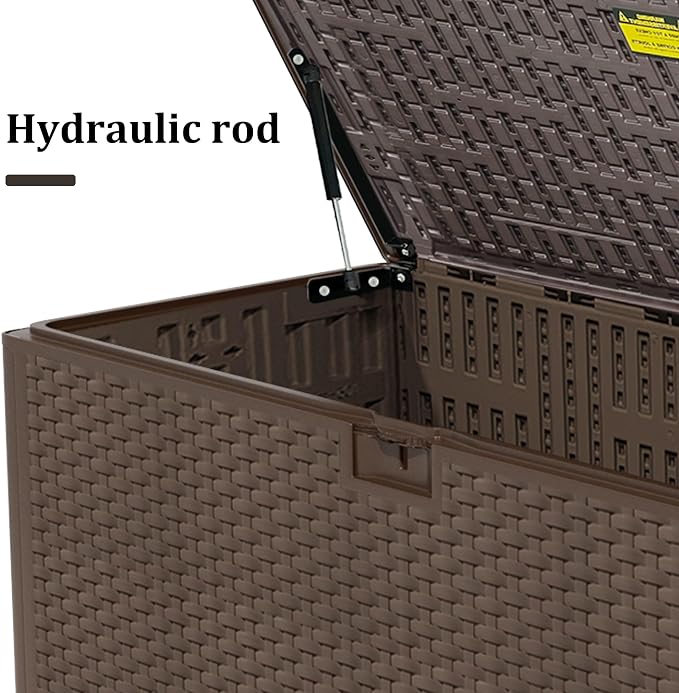 180 Gallon Pro Outdoor Storage Box Waterproof Lockable Resin Deck Box Large - Image 6