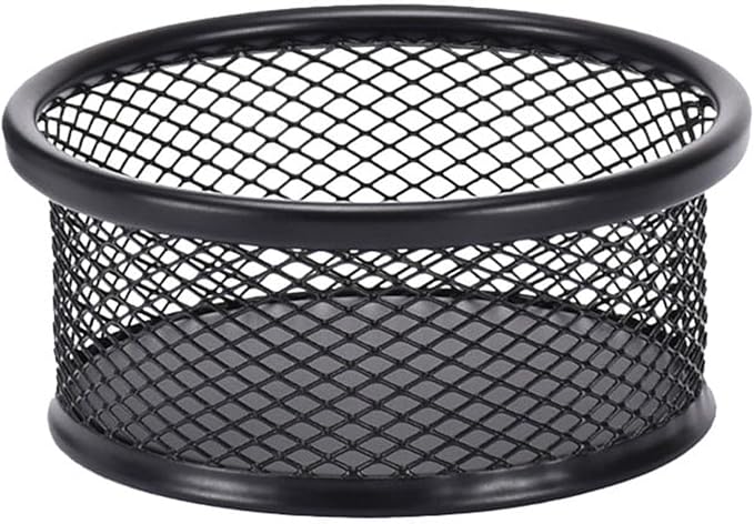 1Pc Black Metal Paper Clip Holder Mesh Paperclip Bowl Binder Clip Dispenser by Galepromot