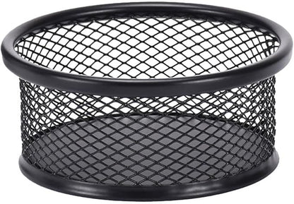 1Pc Black Metal Paper Clip Holder Mesh Paperclip Bowl Binder Clip Dispenser by Galepromot