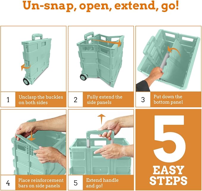 Ultra-Slim Rolling Collapsible Storage Pack-N-Roll Utility-carts, - Image 6