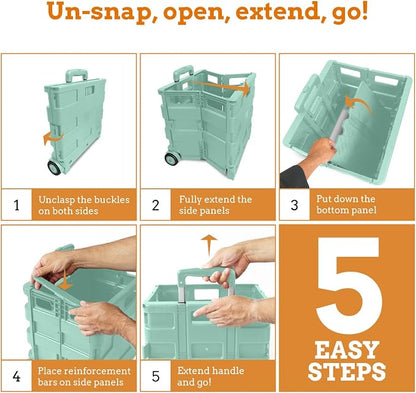 Ultra-Slim Rolling Collapsible Storage Pack-N-Roll Utility-carts, - Image 6