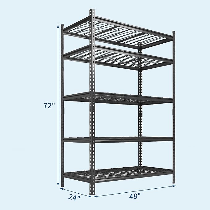 Garage Shelving 2200 LBS Storage Shelves Adjustable Metal Shelving Unit Heavy - Image 2