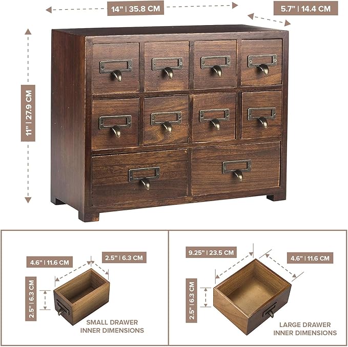 Traditional Card Catalog Solid Wood Small Chinese Medicine Small Curio Cabinet - Image 3