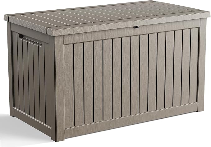 280 Gallon Outdoor Deck Box, Storage Lockable Waterproof Patio Furniture by MAIUSCOLI