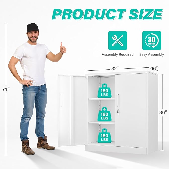 SISESOL 36 inch Storage Cabinet - Image 2