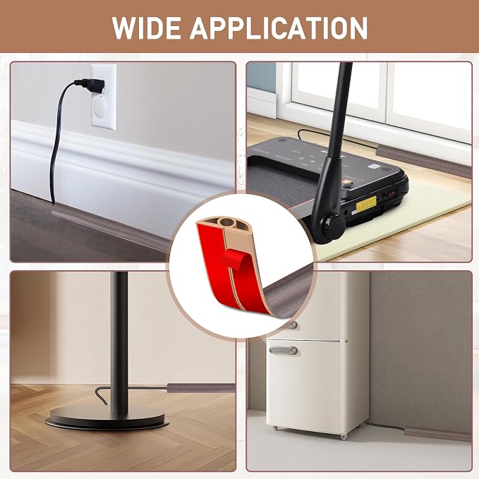 Floor Cord Cover Self Adhesive Cord Hider Floor Extension Cord Covers - Image 6